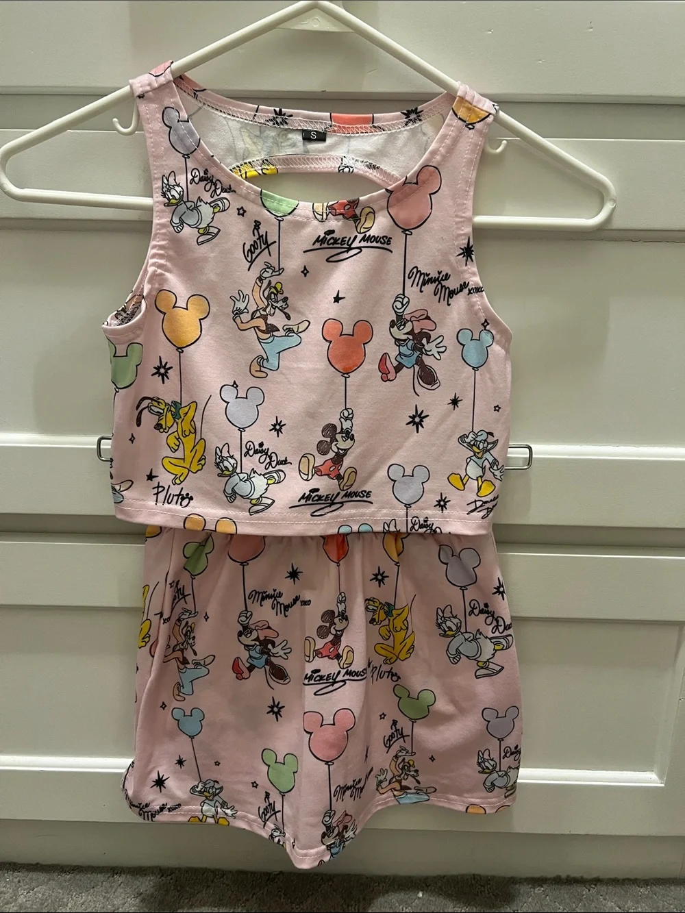 Kids Pink Disney Character Tank Top/Skort Set. Size small. Fits 5/6